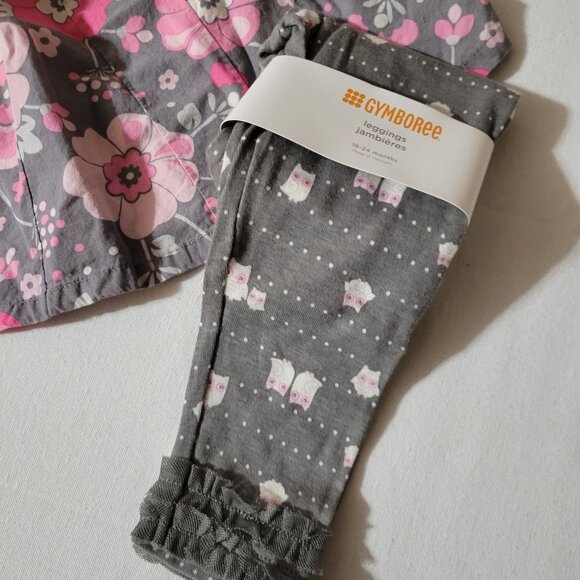 Gymboree Bright Owl Used 2T Outlet top, NWT 18-24 month Leggings set. Mixed Z26 - Picture 3 of 3